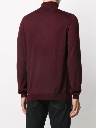 Barba Napoli Roll Neck Jumper In Red
