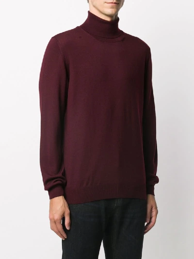 Barba Napoli Roll Neck Jumper In Red