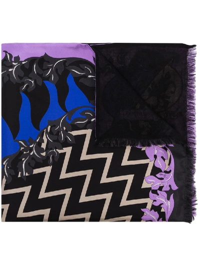 Shop Emilio Pucci Lupa Print Scarf In Black