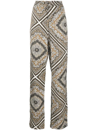 Shop Michael Michael Kors Straight-leg Patterned Trousers In Neutrals