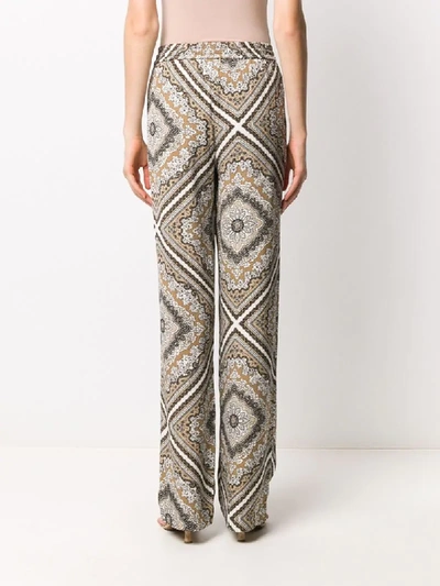 Shop Michael Michael Kors Straight-leg Patterned Trousers In Neutrals