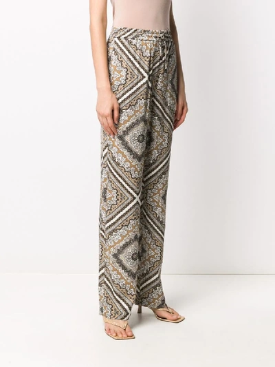 Shop Michael Michael Kors Straight-leg Patterned Trousers In Neutrals