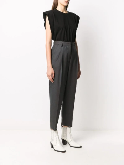 Shop Remain High-waisted Tailored Trousers In Grey