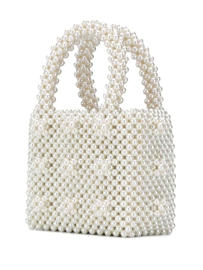 Shop Shrimps Antonia Faux-pearl Tote Bag In White