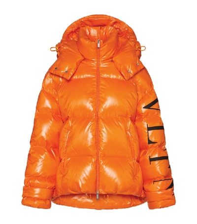 Shop Valentino Vltn-sleeve Puffer Jacket