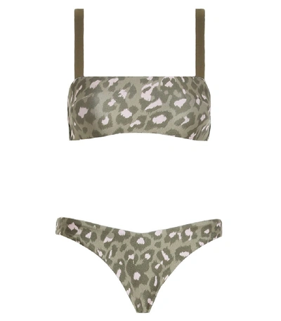 Shop Zimmermann Carnaby Leopard Bikini In Khaki Leopard In Multi