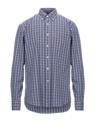 Shop Alessandro Gherardi Checked Shirt In Slate Blue