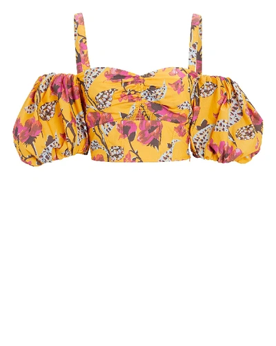 Shop A.l.c Melody Cold-shoulder Crop Top In Yellow