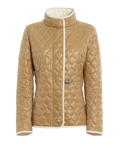 Shop Fay Quilted Nylon Jacket In Camel