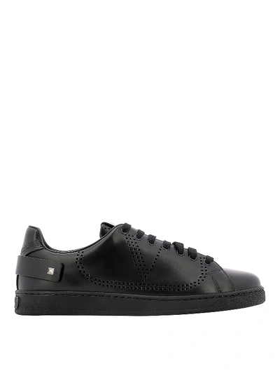 Shop Valentino Backnet Sneakers In Black