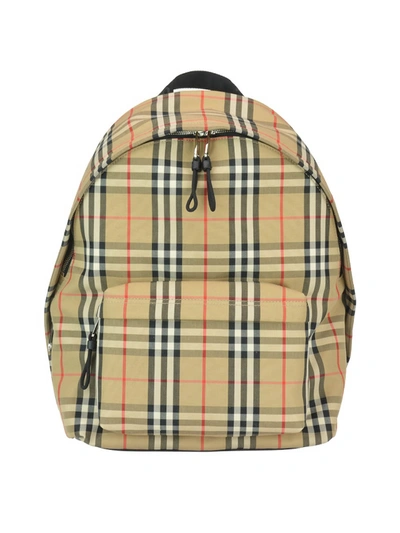Shop Burberry Vintage Check Backpack In Beige