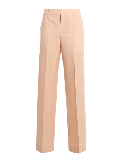 Shop Givenchy Wool Palazzo Trousers In Light Pink