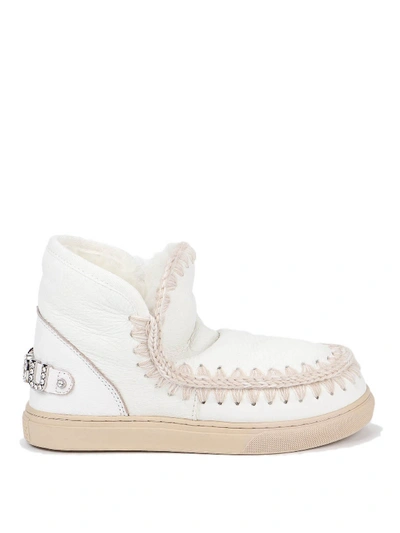 Shop Mou Eskimo Sneaker Logo Boots In White