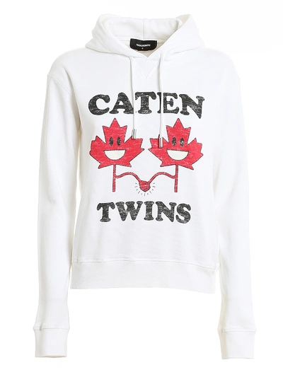 Shop Dsquared2 Caten Twins Sweatshirt In White