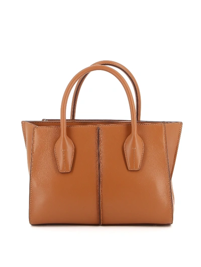 Shop Tod's Lee Small Smooth Leather Tote In Light Brown