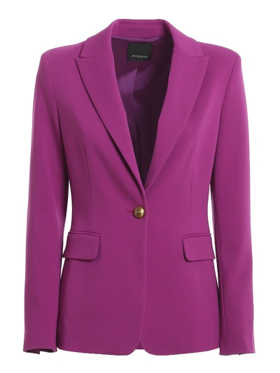 Shop Pinko Signum 9 Viscose Blend Blazer In Purple