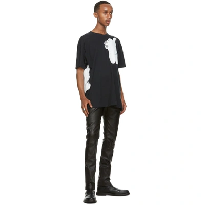 Shop Ann Demeulemeester Black Leather Trousers In Slkleathr B