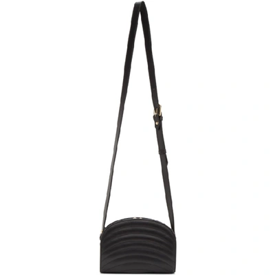 Shop Apc A.p.c. Black Mini Quilted Demi-lune Bag In Lzz Black