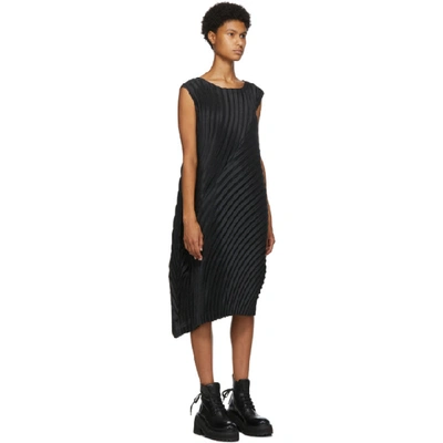 Shop Issey Miyake Black Wool Circle Pleats Dress In 15 Black