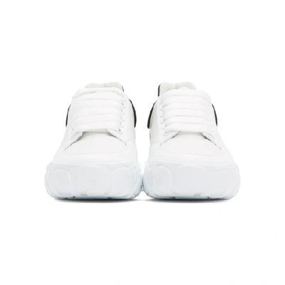 Shop Alexander Mcqueen White And Black Runner Oversized Sneakers In 9061 Ow/bl