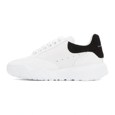 Shop Alexander Mcqueen White And Black Runner Oversized Sneakers In 9061 Ow/bl