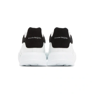 Shop Alexander Mcqueen White And Black Runner Oversized Sneakers In 9061 Ow/bl