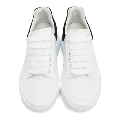 Shop Alexander Mcqueen White And Black Runner Oversized Sneakers In 9061 Ow/bl