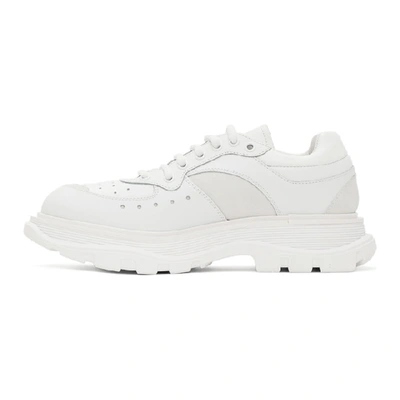 Shop Alexander Mcqueen White Tread Slick Low Sneakers In 9071 Whtsil