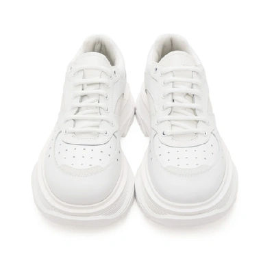 Shop Alexander Mcqueen White Tread Slick Low Sneakers In 9071 Whtsil