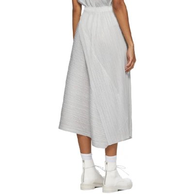 Shop Issey Miyake Pleats Please  Grey Diagonal Pleats Long Skirt In 10 Lt Gray
