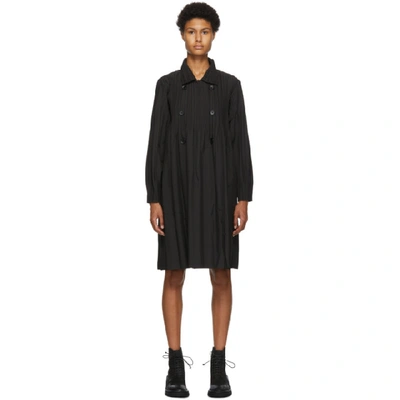 Shop Issey Miyake Pleats Please  Black Jaunty Coat In 15 Black