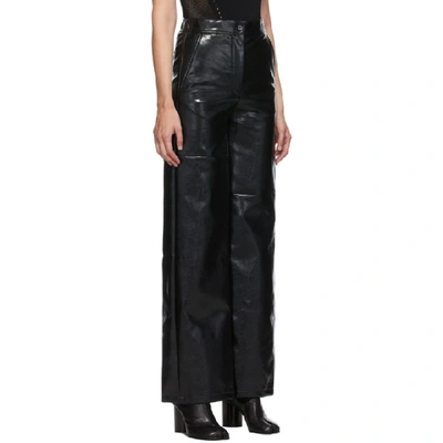 Shop Mm6 Maison Margiela Black Pleather Trousers In 900 Black