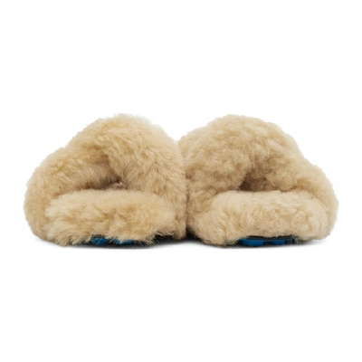 Shop Off-white Beige Merino Spike Slipper