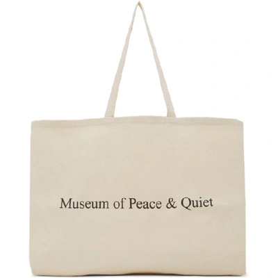 Shop Museum Of Peace And Quiet Off-white 'mopq' Tote In Natural