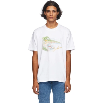 Shop Casablanca White Lago Di Casa T-shirt