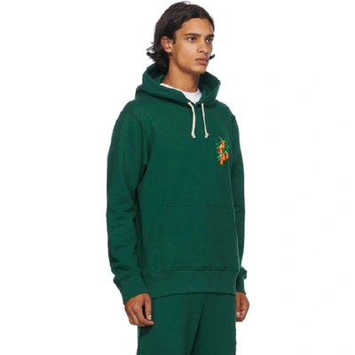 Shop Casablanca Green La Fleur Doranger Hoodie