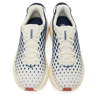 Shop Hoka One One Off-white And Blue Rincon 2 Sneakers In Indigo/tofu