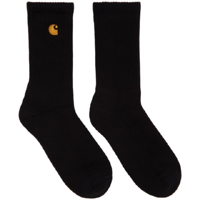 Shop Carhartt Black Chase Socks In Black/gold
