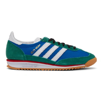 Shop Noah Blue And Green Adidas Originals Edition Sl 72 Sneakers In Bluebird