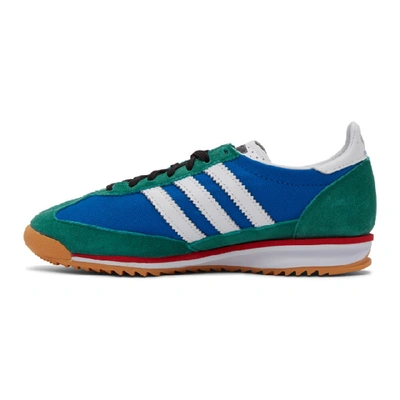 Shop Noah Blue And Green Adidas Originals Edition Sl 72 Sneakers In Bluebird