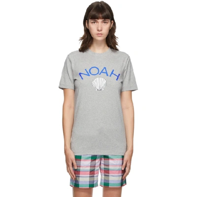 Shop Noah Grey Adidas Edition Shell Logo T-shirt