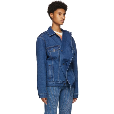Shop Y/project Blue Denim Twisted Jacket