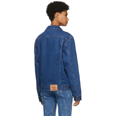 Shop Y/project Blue Denim Twisted Jacket