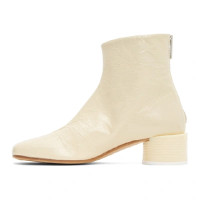 Shop Mm6 Maison Margiela Off-white Circle Heel Boots In T2081 Mojav