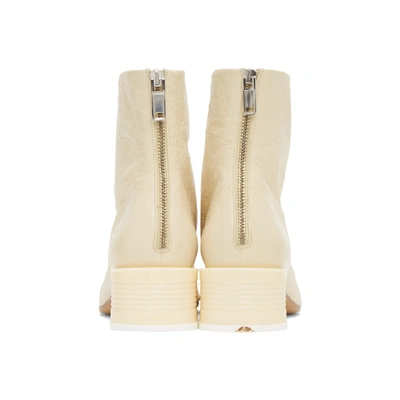 Shop Mm6 Maison Margiela Off-white Circle Heel Boots In T2081 Mojav