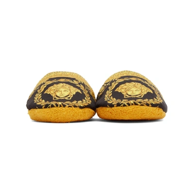 Shop Versace Yellow Baroque Slippers In Z4004 Gold