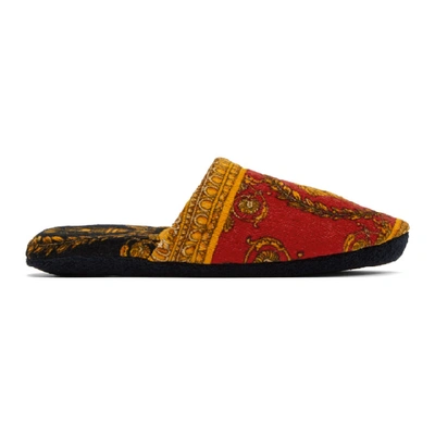 Shop Versace Red Baroque Slippers In Z7501 Red
