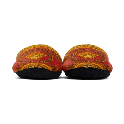 Shop Versace Red Baroque Slippers In Z7501 Red