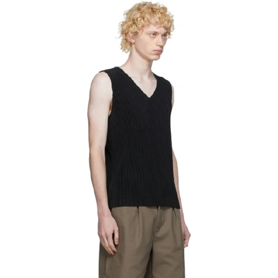 Shop Issey Miyake Homme Plisse  Black Basic Tank Top In 15 Black