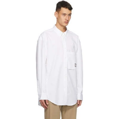 Shop Wooyoungmi White Poplin Logo Shirt In 811w White